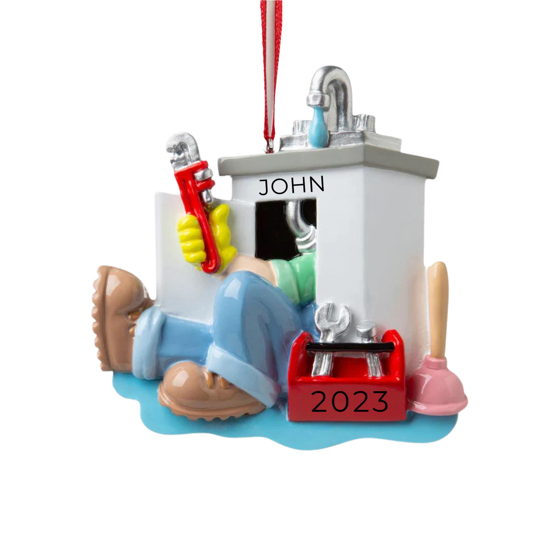 Plumber Personalized Christmas Ornament