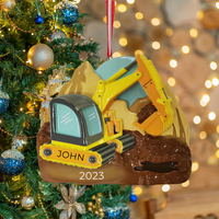 Excavator Personalized Christmas Ornament