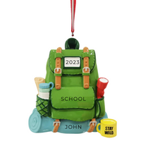 Hiking Backpack "Stay Wild" Personalized Christmas Ornament