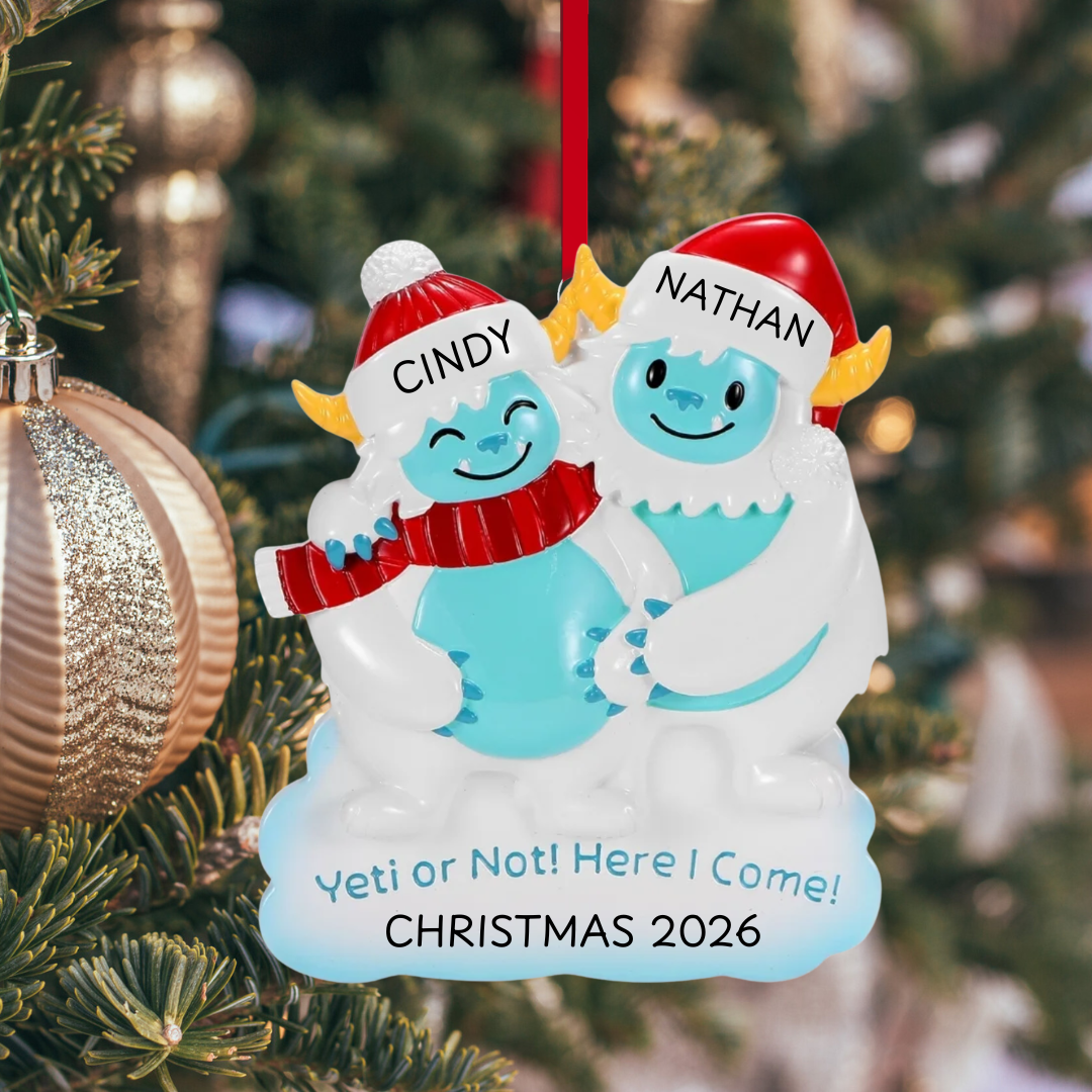 Yeti Couple Expecting Ornament