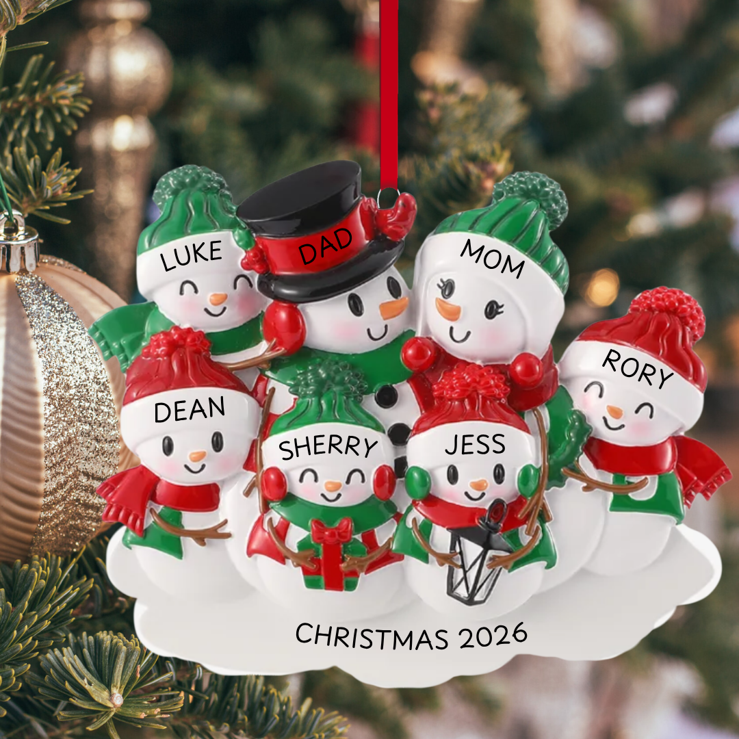 Snowman family - Family of 7 Ornament