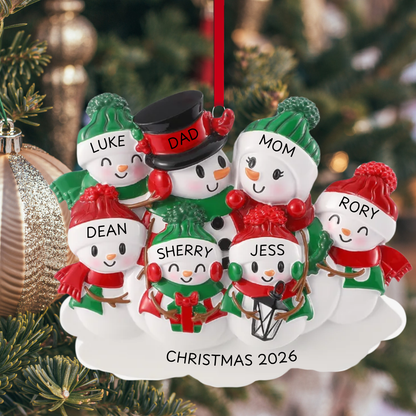 Snowman family - Family of 7 Ornament