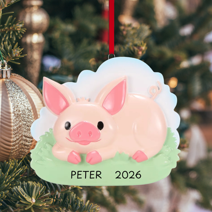 Décoration cochon sur herbe