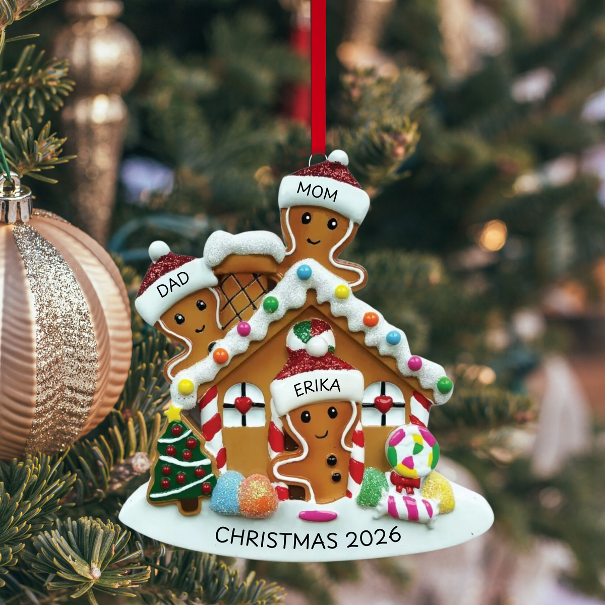 Gingerbread Family of 3 Ornament
