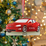 Electric Car Personalized Christmas Ornament