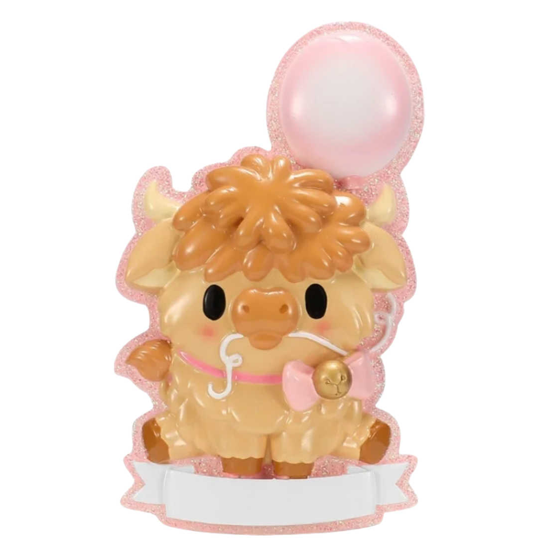 Pink Baby Highland Cow Ornament