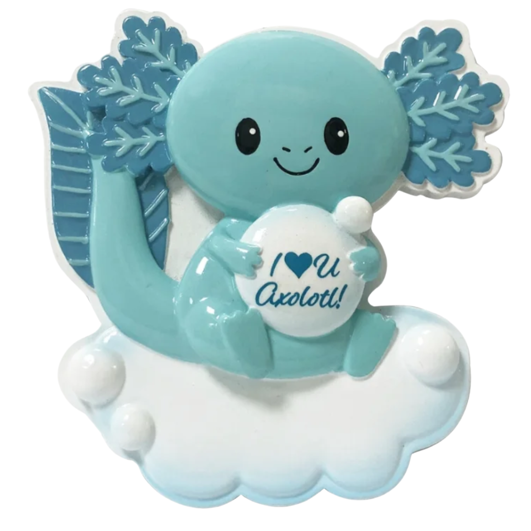 Ornement axolotl bleu