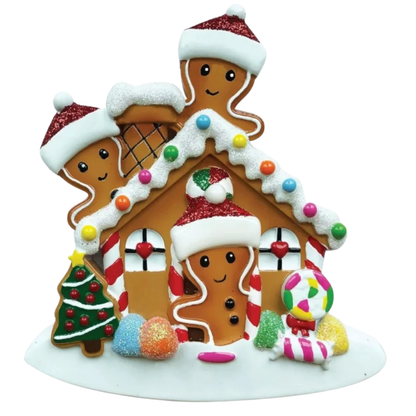 Gingerbread Family of 3 Ornament