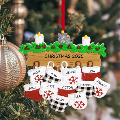 New Mitten Family of 11 Ornament