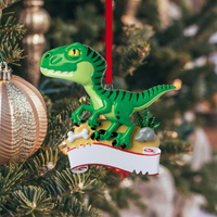 Green Raptor Dinosaur Ornament