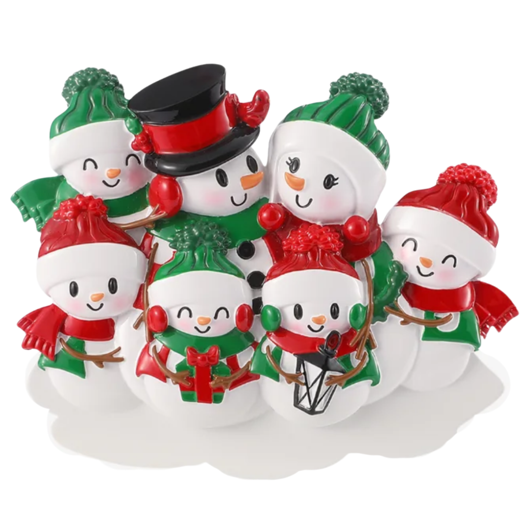 Snowman family - Family of 7 Ornament
