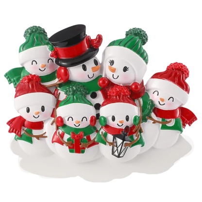 Snowman family - Family of 7 Ornament