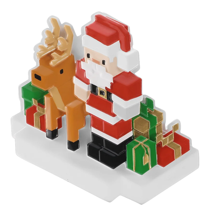 Santa and Reindeer Block Character Ornament
