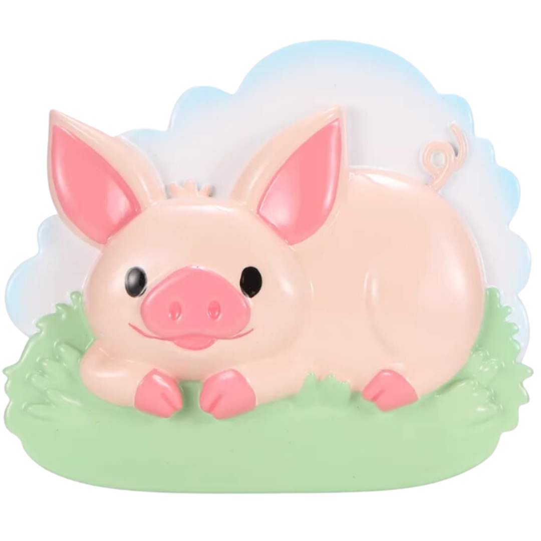 Décoration cochon sur herbe