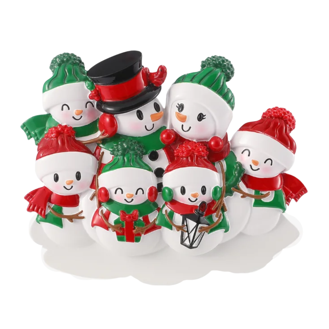 Snowman family - Family of 7 Ornament