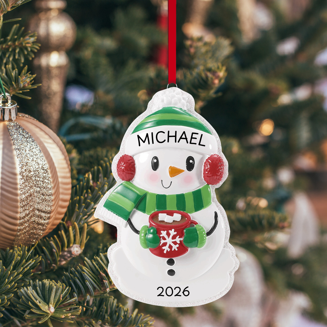 Snowman With Hot Cocoa Ornament
