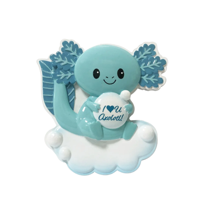 Ornement axolotl bleu