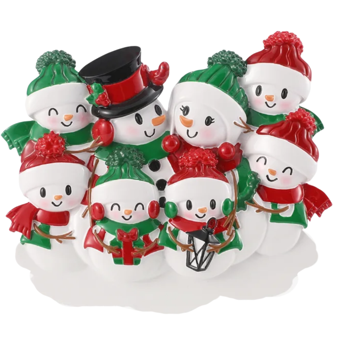 Snowman family - Family of 8 Ornament