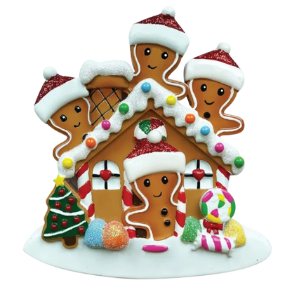 Gingerbread Family of 4 Ornament