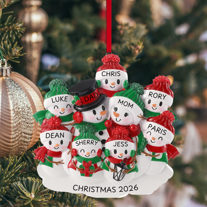 Snowman family - Family of 9 Ornament