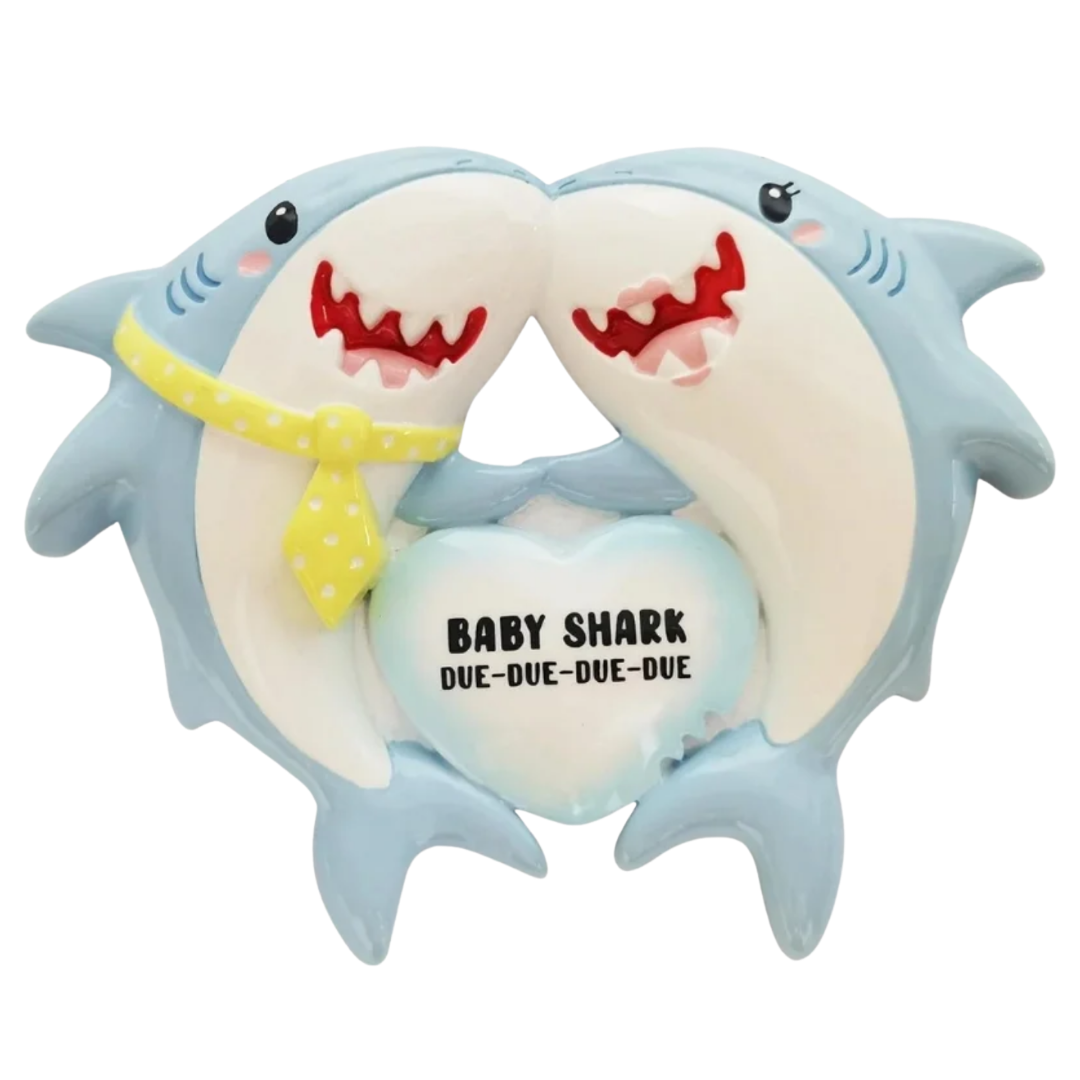 Shark Couple Expecting Ornament