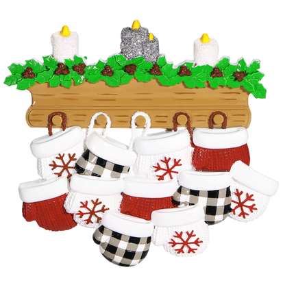 New Mitten Family of 11 Ornament