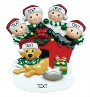 4 Kids with Dog Ornament