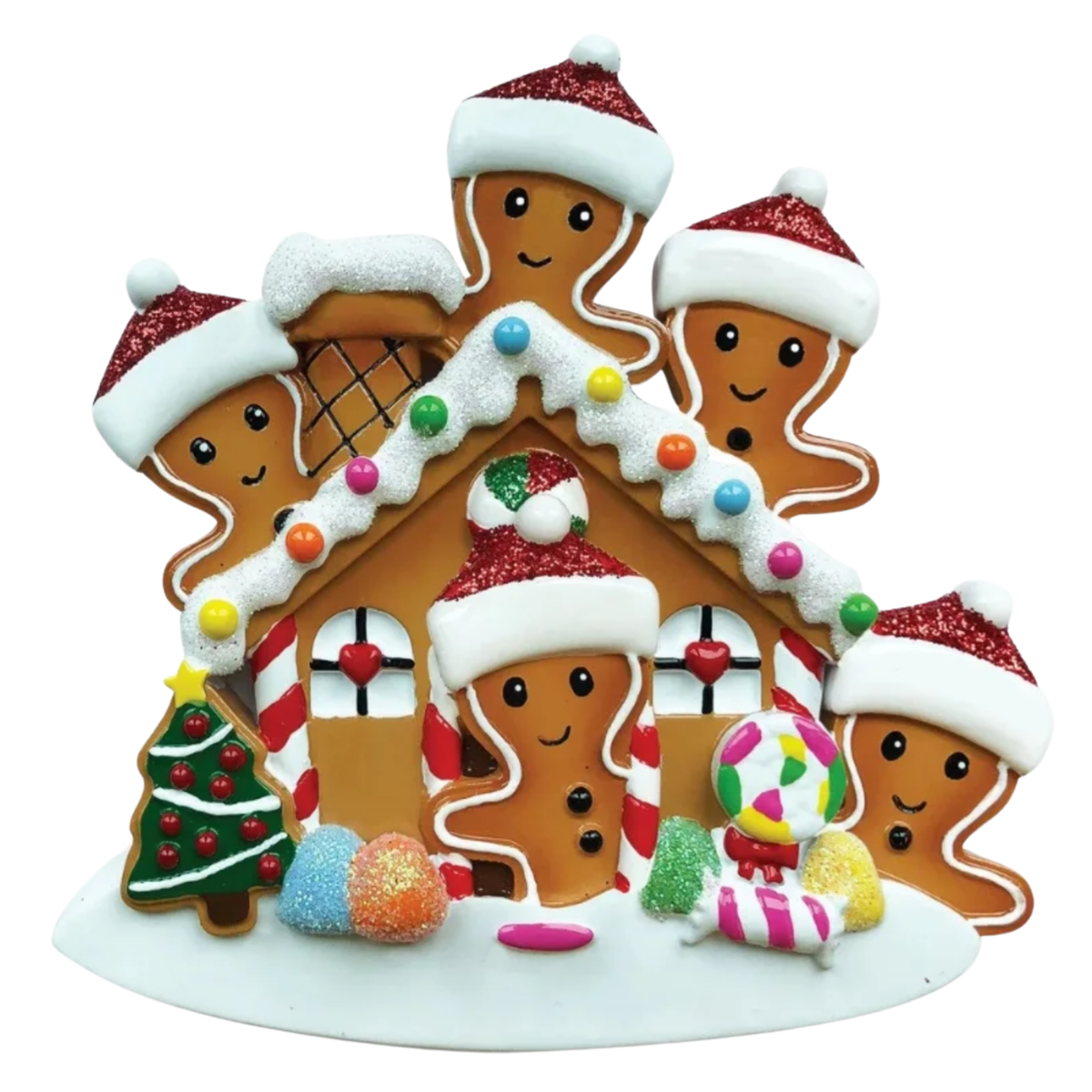 Gingerbread Family of 5 Ornament