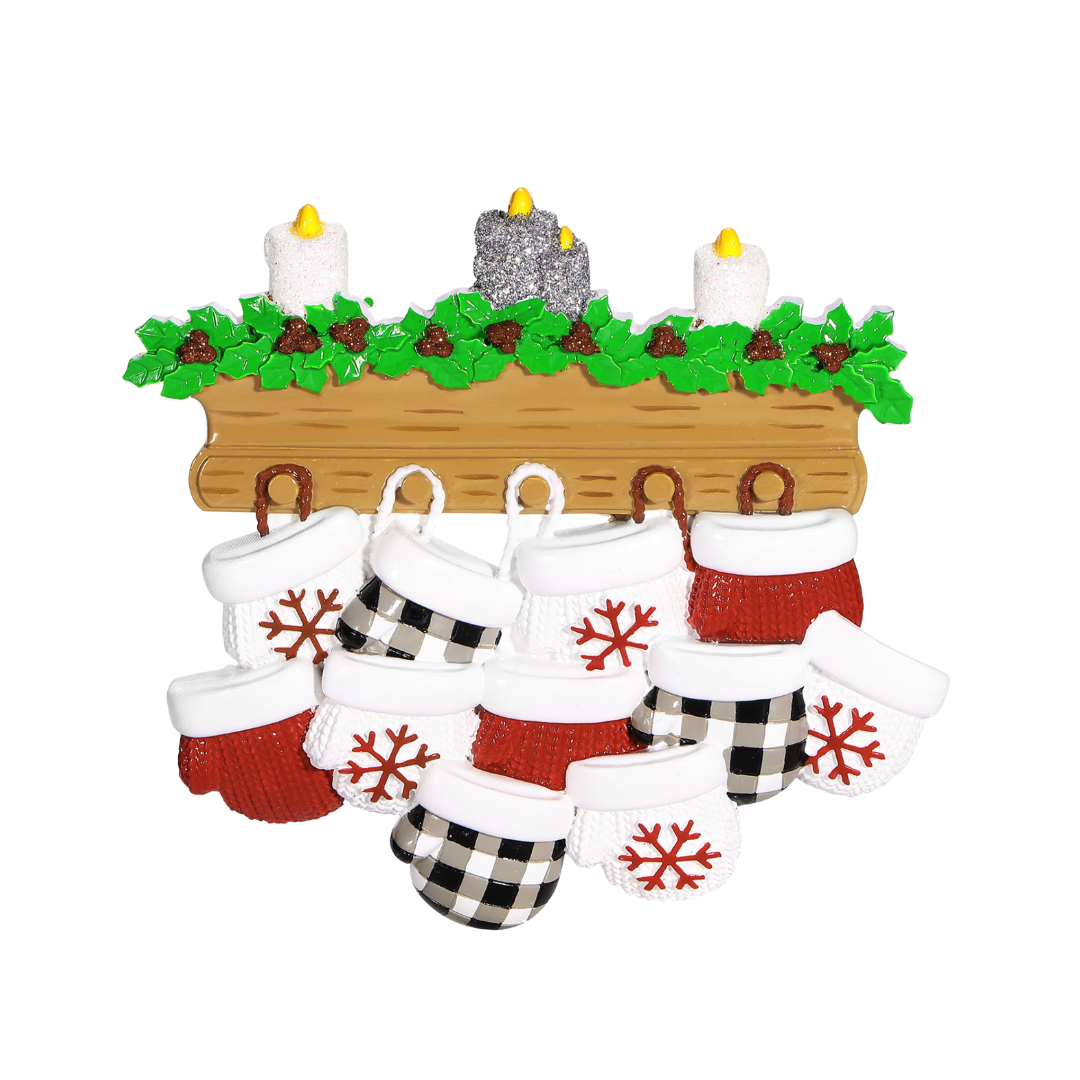 New Mitten Family of 11 Ornament