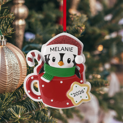 Penguin With Hot Cocoa Ornament