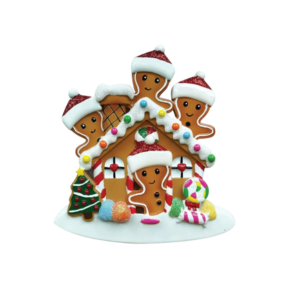 Gingerbread Family of 4 Ornament