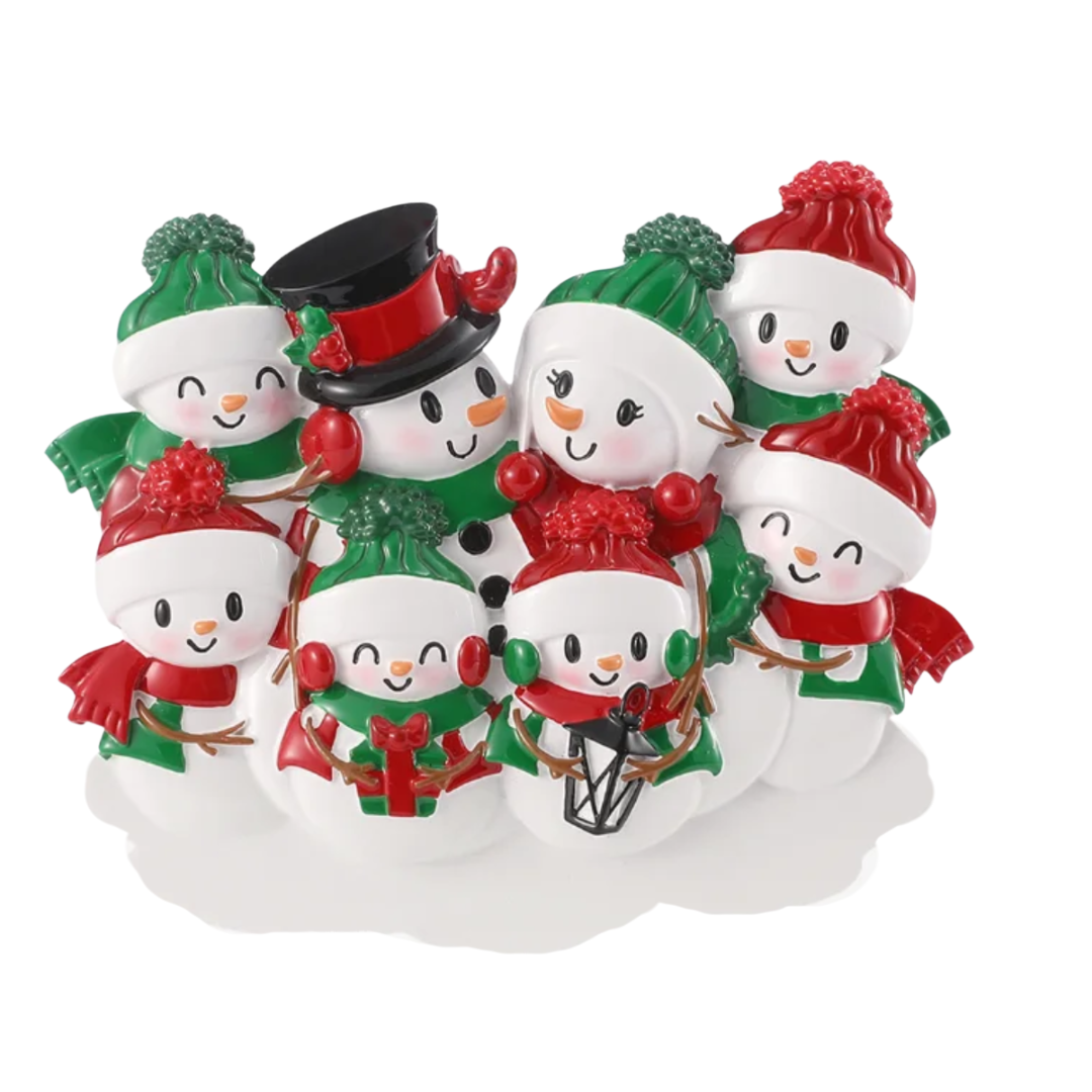 Snowman family - Family of 8 Ornament