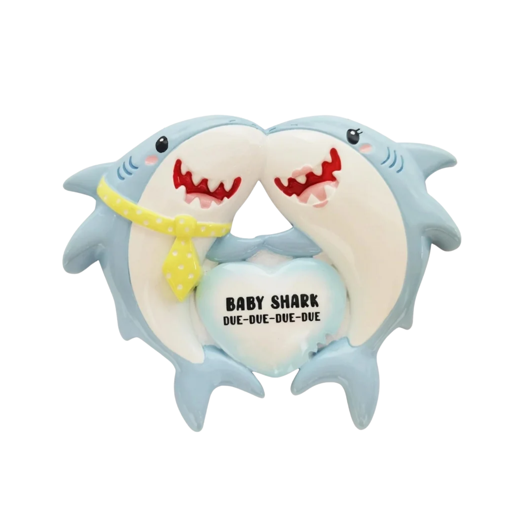 Shark Couple Expecting Ornament