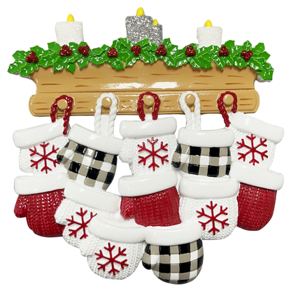 New Mitten Family of 12 Ornament