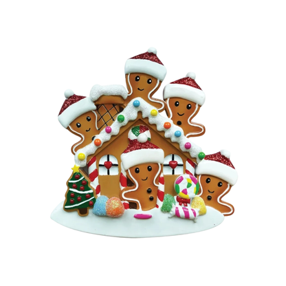 Gingerbread Family of 5 Ornament