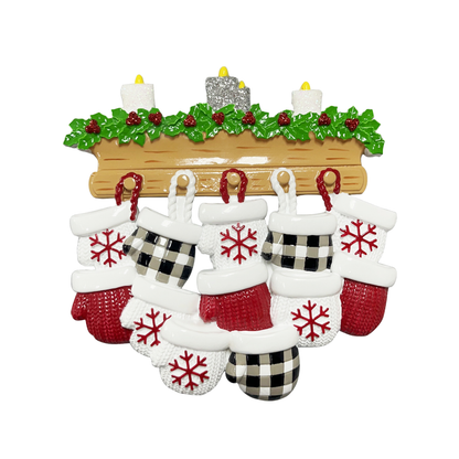 New Mitten Family of 12 Ornament