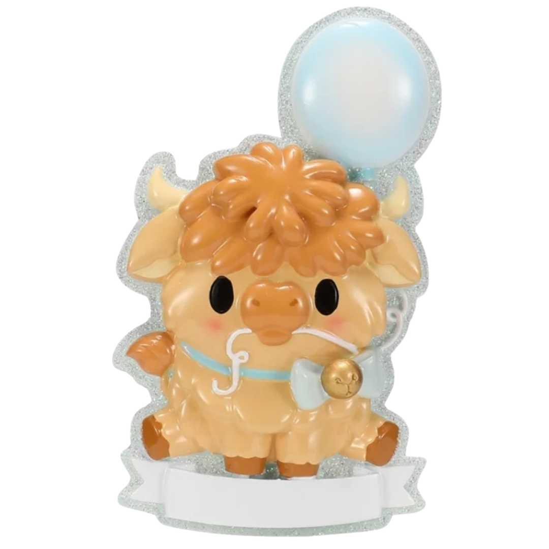 Blue Baby Highland Cow Ornament