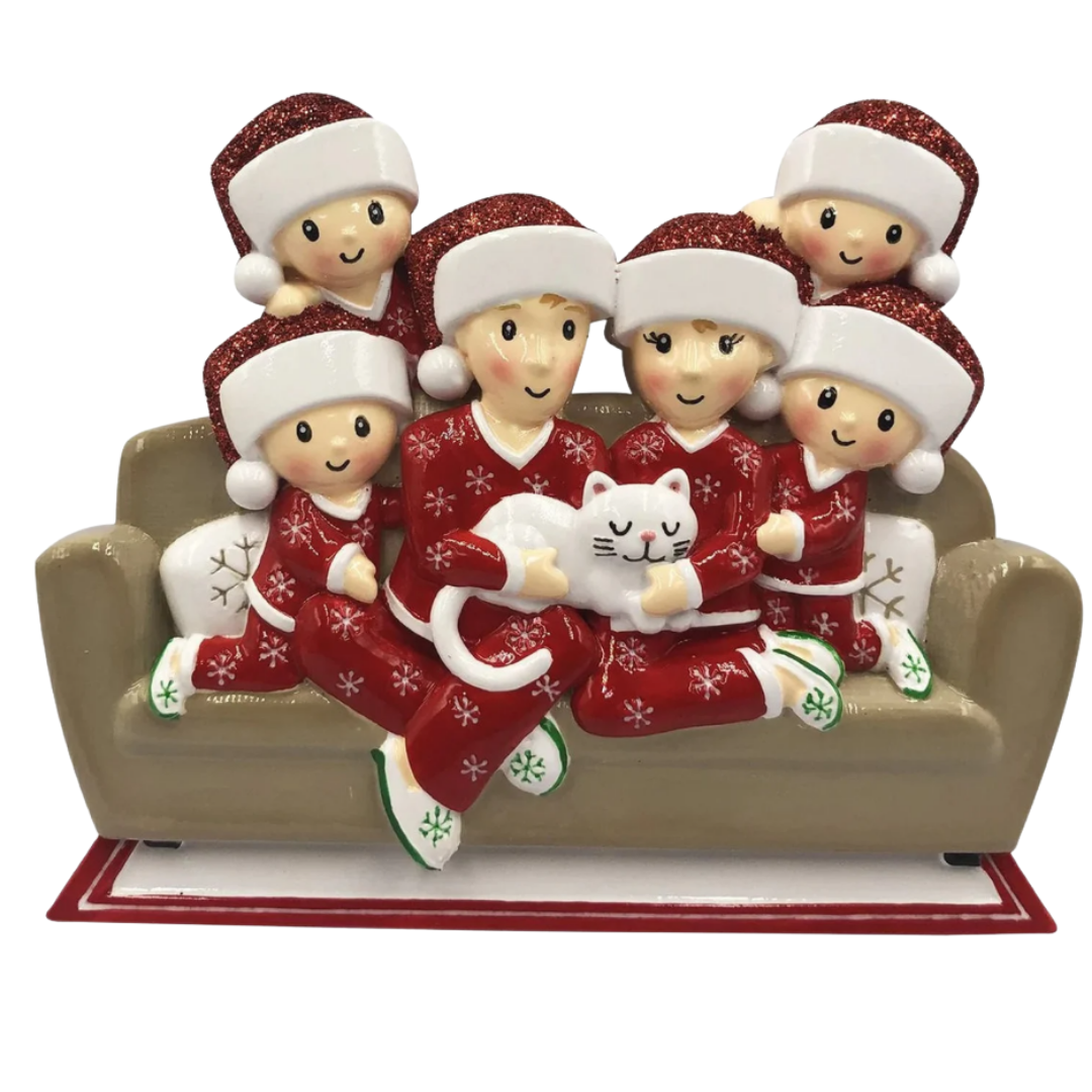 Couch Family of 6 with Cat
