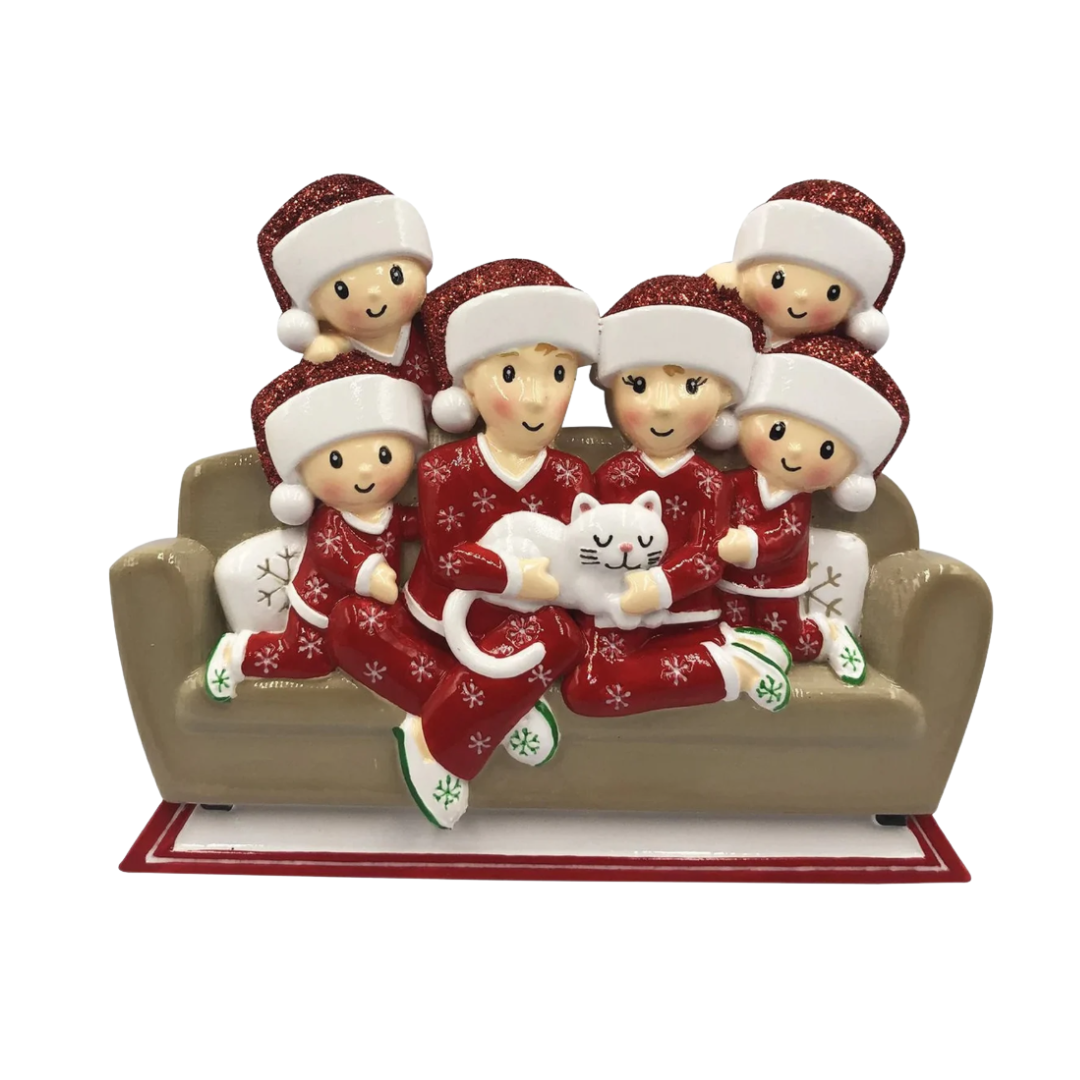 Couch Family of 6 with Cat