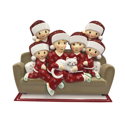 Couch Family of 6 with Cat