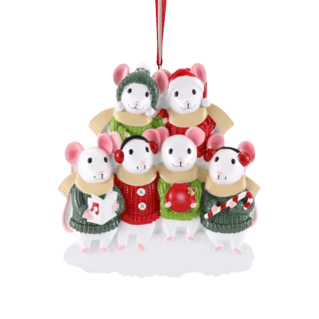 Mouse Family of 6 Ornament