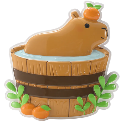 Ornement de capybara dans un bain en tonneau