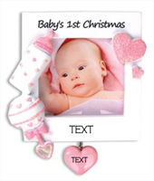 Baby Frame - Pink/ Blue Ornament