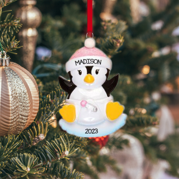 Baby Penguin Girl Ornament