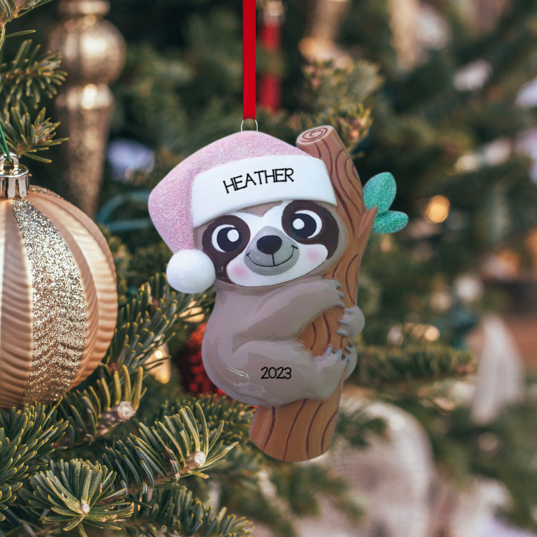 Baby Sloth Pink Ornament
