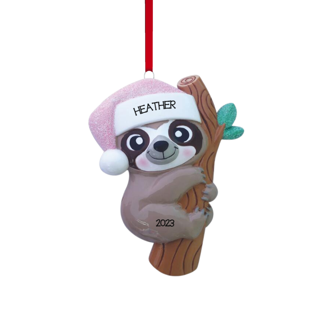 Baby Sloth Pink Ornament