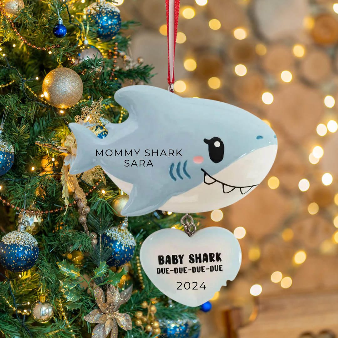 Personalized Baby Shark (Blue) Ornament - Custom Holiday Gift