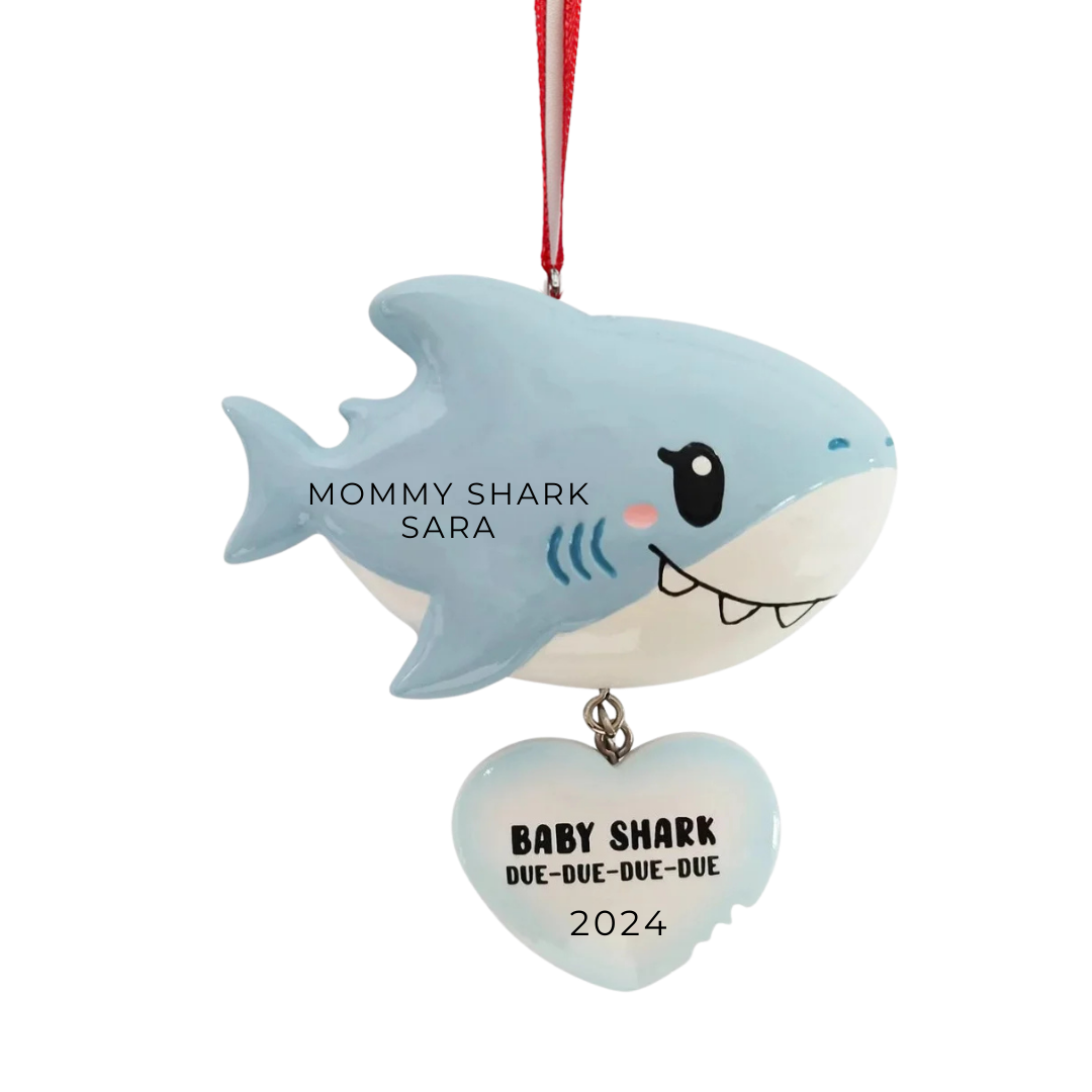 Personalized Baby Shark (Blue) Ornament - Custom Holiday Gift