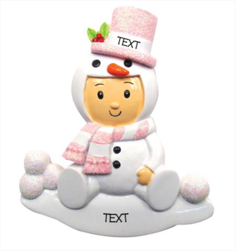 Baby in Snowman Costume - Pink