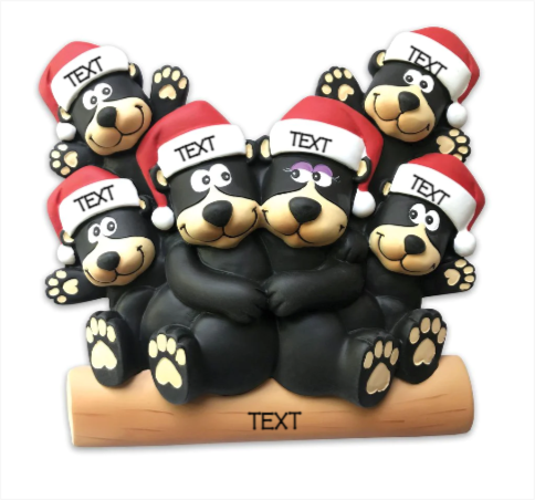Black Bear Family of 6- Table Topper Stand Decoration